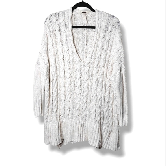 Free People Sweaters - Free People Cable Knit Fisherman Sweater Womens Size S Chunky Drop Shoulder